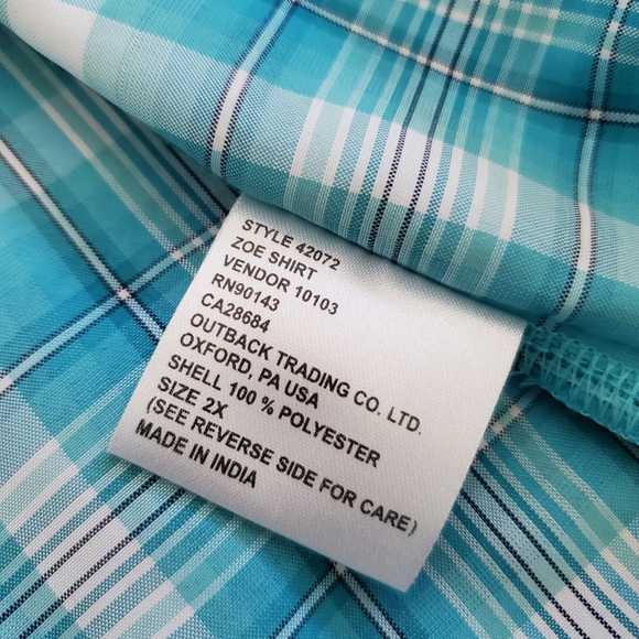 OUTBACK TRADING Zoe shirt 2X - Picture 8 of 9